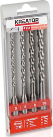 KREATOR סט 4 מקדחי בטון KREATOR 5/6/8/10x160mm קרייטור KRT012602
